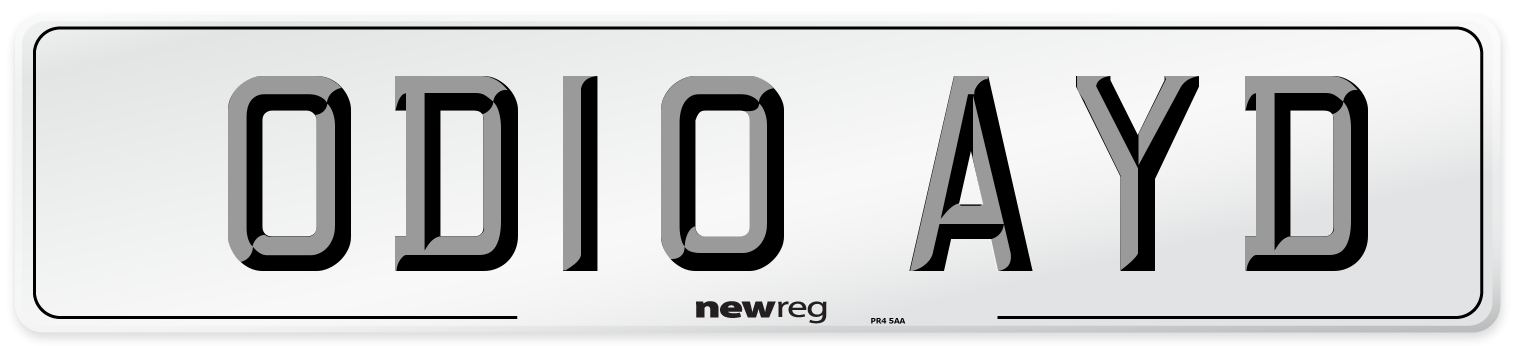 OD10 AYD Number Plate from New Reg